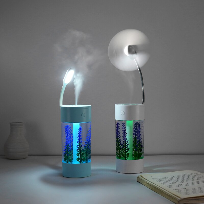 3 in 1 laventeli kostutin mini ultraääni auto sumutin led yövalo usb tuuletin eteerinen öljy aromi diffuusori ilmanraikastin