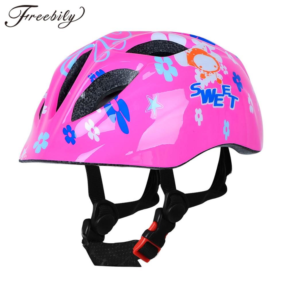 Barn flickor hjälm söt blomma stjärnor tryckta barn balanscykel cykel skridskoåkning skyddshjälmar barn ridning skyddshjälm