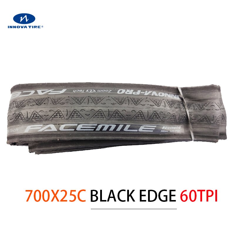 Ultralight facemile 700*25C Road Bike Tires 60Tpi 120 Tpi Tire 700*25C Bicycle Tyre 700C Cycling Tyres INNOVA: 700X25-black  60TPI