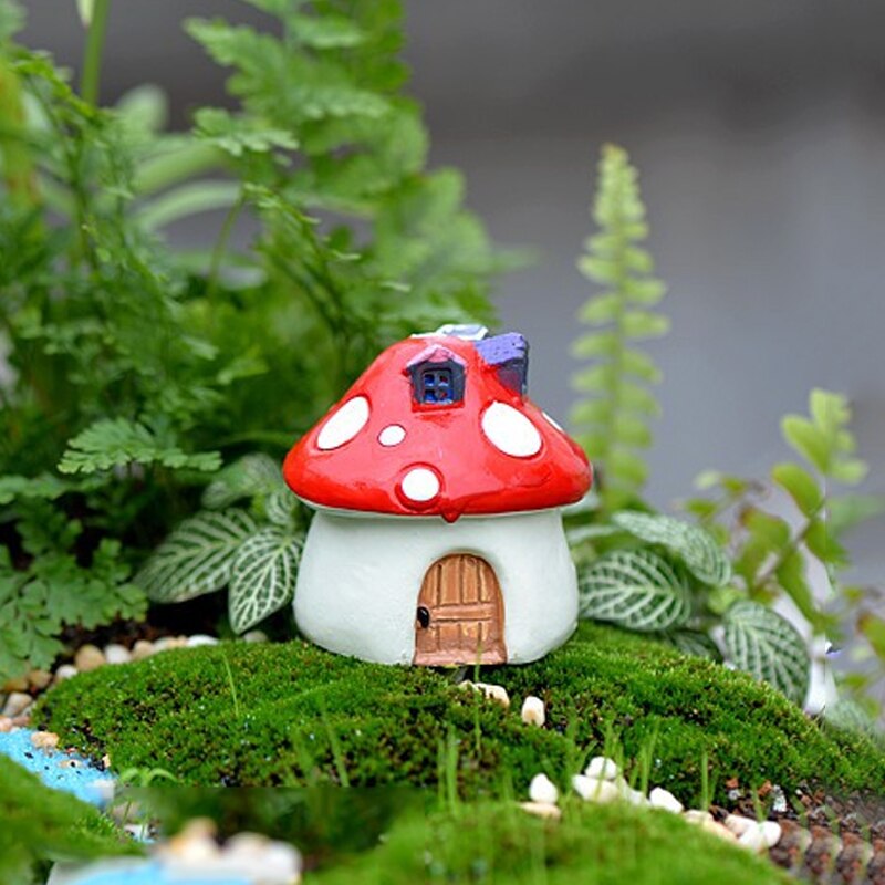 Mini Resin Mushroom Figurines - 6 Piece Set For Fairy Gardens, Terrariums, And Crafts