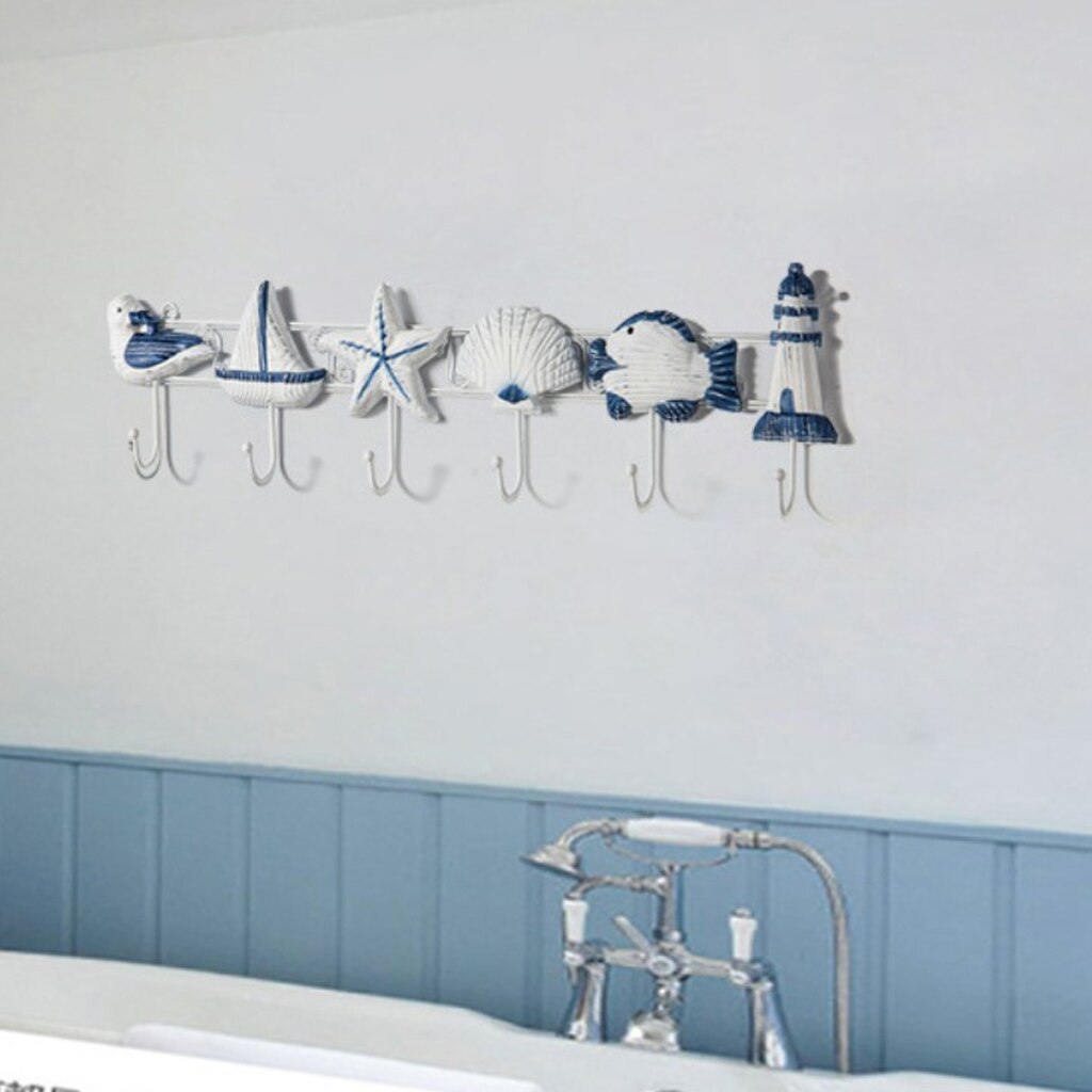 Mediterranean Style Beach Tropical Bath Showe Hook Hanger Bathroom