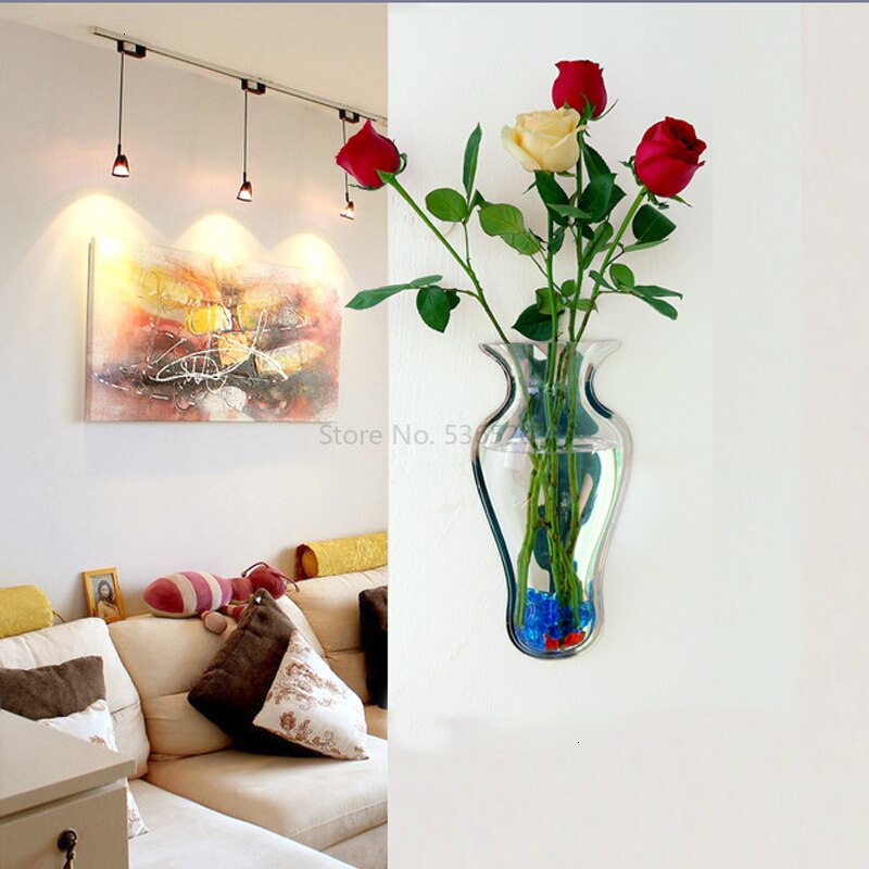 Peceras acrílicas para colgar en la pared, accesorios de montaje en pared, para acuario, maceta para flores, florero para plantas, Mini acuario, Betta: 28x14c m