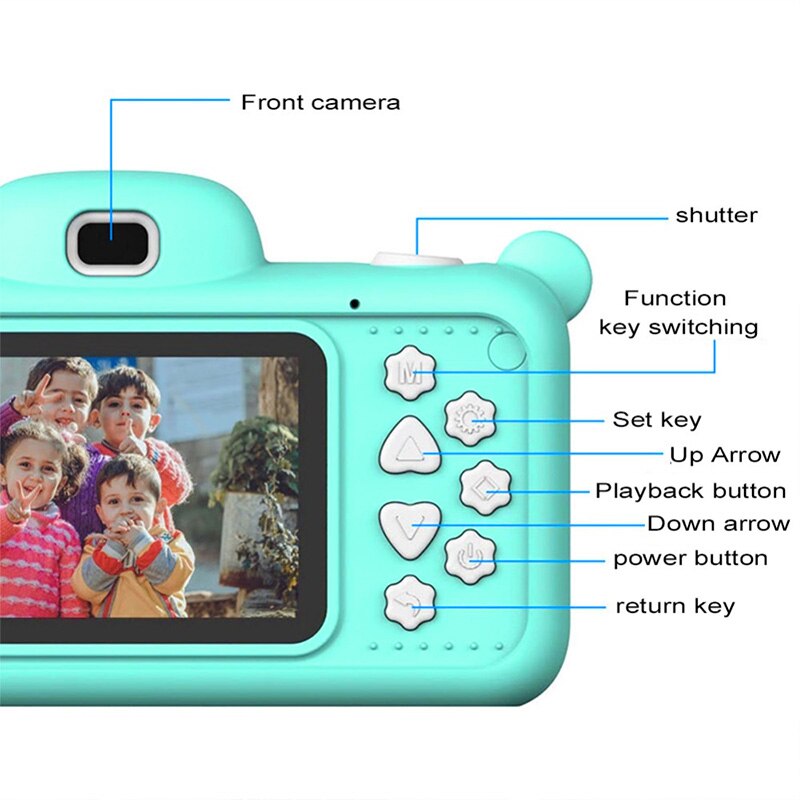 Children Mini Camera Full HD 1080P Portable Digital Video Photo Camera 2 Inch Screen Display Children Kids Game Study Toy Camera