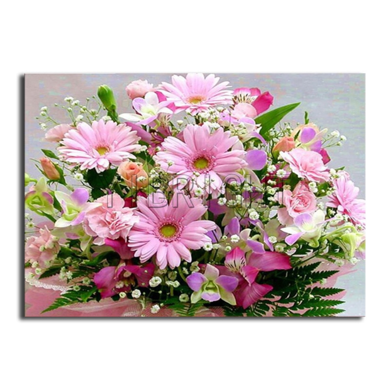 Full Square Diamond embroidery daisy Full Round Diamond mosaic flower 5D DIY Diamond painting Cross stitch lily landscape