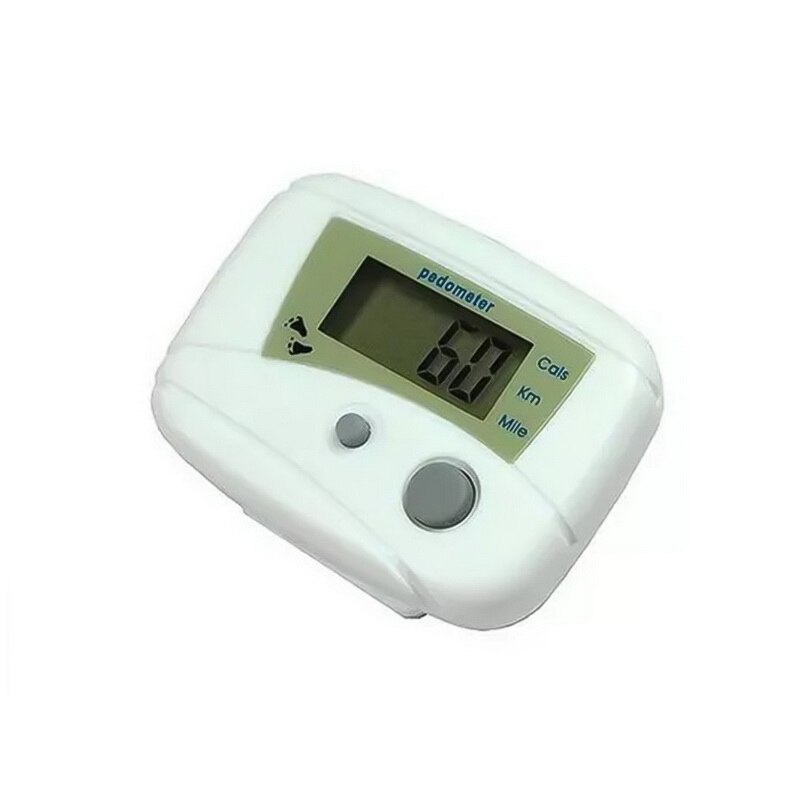 Running Step Counter Meter Fitness Gauge Step Tracker Digital LCD Pedometer Sport Walking Calorie Electronic Pedometer: white (with Battery)