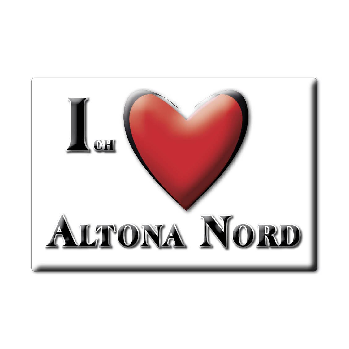 Altona Noord Magneet Magneet Hamburg (Hh) Duitsland Koelkastmagneet Souvenir Ik Liefde
