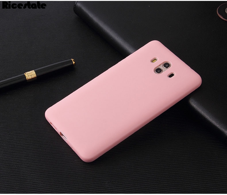 Huawei Mate 10 serie Mate 10 Pro / Mate 10 Lite Custodia opaca in tinta unita per Huawei Mate10 Cover posteriore Proteggi la pelle Custodia in silicone: ABS / Colore rosa
