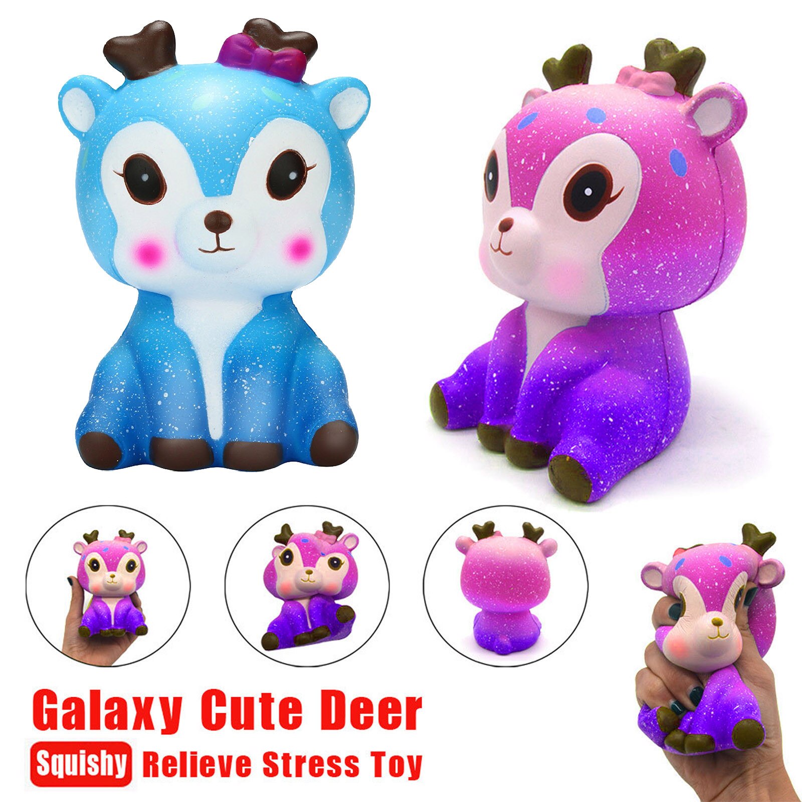 Squishy Kawaii dessin animé galaxie cerf Squishies jouet serrer Squishi jouet Squishie lente augmentation soulagement du Stress jouets pour enfants