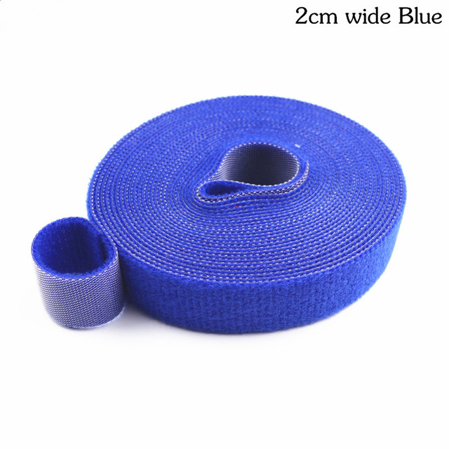 3 M Reusable Nylon Adhesive Fastener Tape Back to Back Power Wire Hooks Loops Fasteners Cable Ties Curtain Straps Magic Tape: 2CMx3M Blue