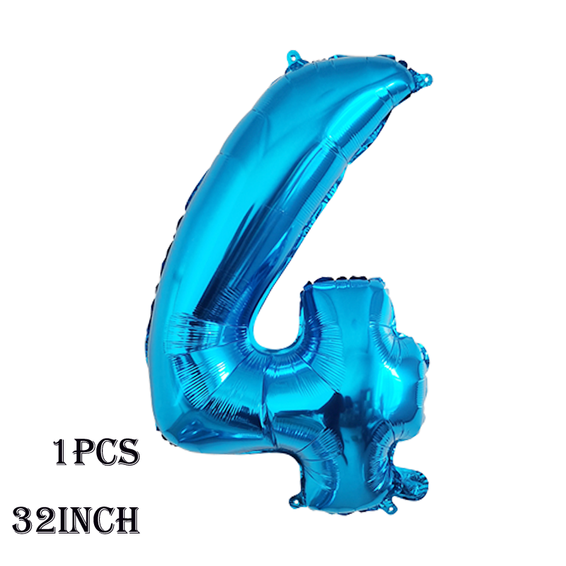 32 pulgadas 1 Uds globo de aluminio número 0 1 2 3 4 5 6 7 8 9 niños niñas de cumpleaños globos azul profundo suministro de