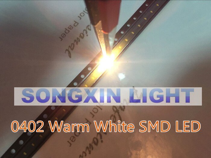 200 pcs SMD SMT 0402 1005 led Ultra Bright Warm white LED lamp light