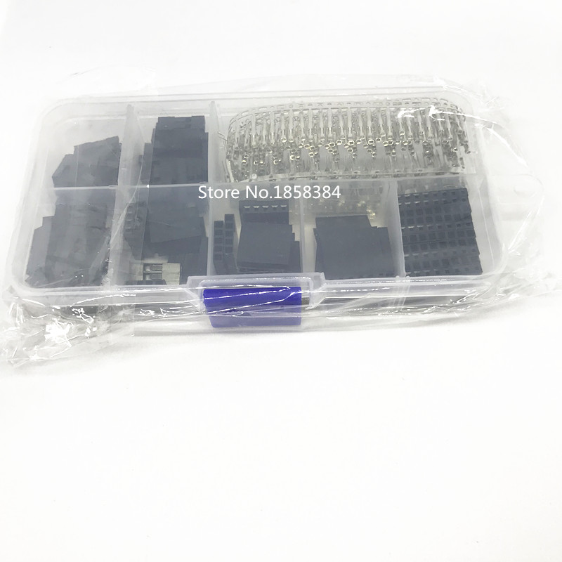 310pcs/A Set Dupont Wire Jumper Pin Header Connector Housing Kit Male Crimp Pins+Female Pin Connector Terminal Pitch With Box