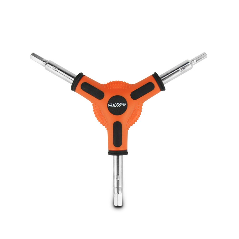 Y Type Spanner Bike Tools Trigeminal Hex Spoke Wrench Cycling 3 Way Steel Hex Allen Bicycle Wrench Repair Tool: Orange