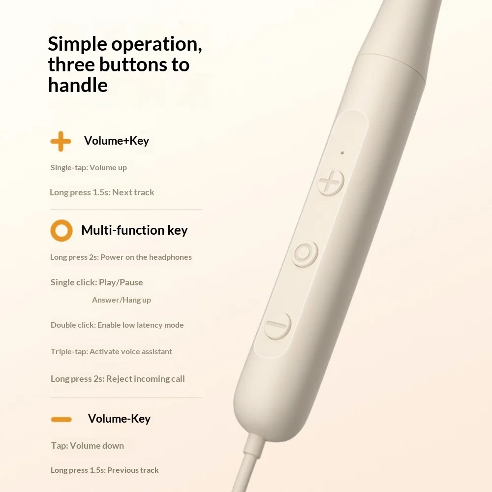 Neck-hung Bluetooth Headphones Wireless Earphones High Sound Noise Cancellation Ultra-Long Battery Life Sports Running E