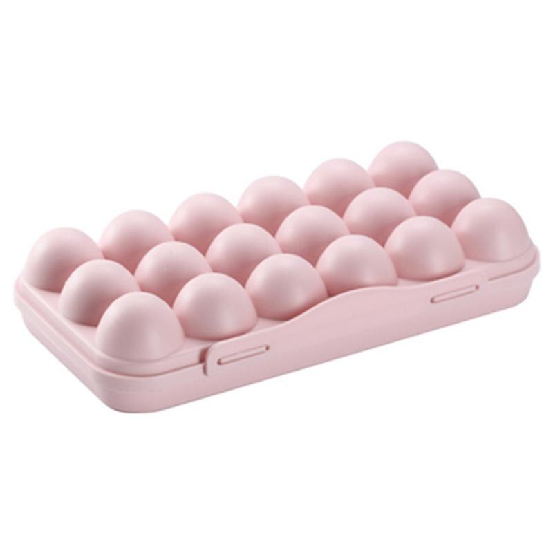 Porte-oeuf en plastique PP 18 grilles | Boîte de rangement d'œufs, bac à légumes de réfrigérateur, conteneur de rangement des œufs, porte-plateau en plastique: pink