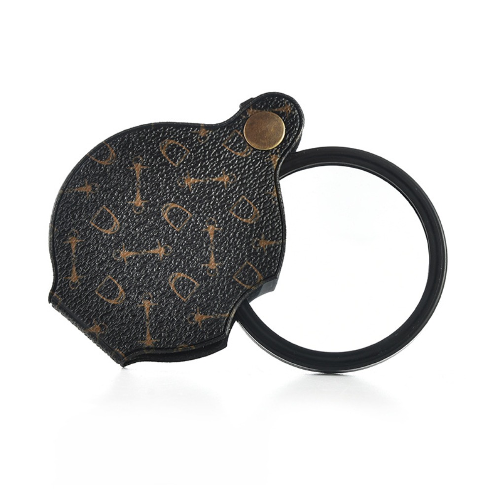15X Pocket Magnifying Glass 70mm Diameter Handheld Folding Portable Loupe PU Leather Reading Jewelry Appreciation Magnifier: Default Title