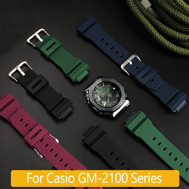 pour Casio G-SHOCK Bracelet en Silicone GM2100/5600/6900 GA2100 DW5600 Bracelet de montre étanche en caoutchouc Bracelet de montre hommes 16MM