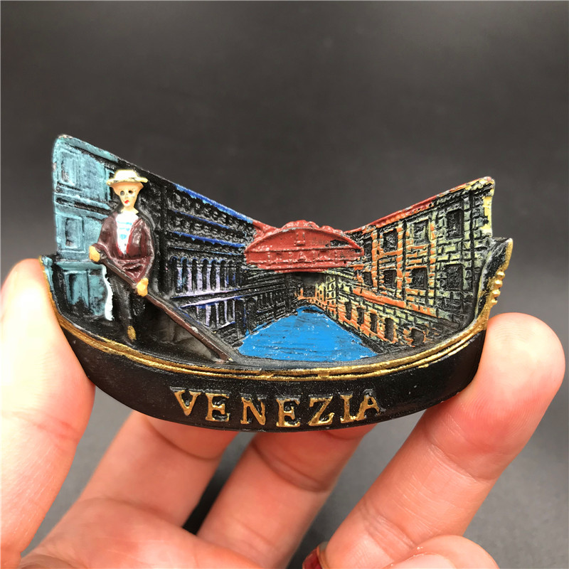 Imán de resina para nevera, decoración del hogar, Colección conmemorativa de Turismo de Roma, Venecia e Italia: Fengwei boat