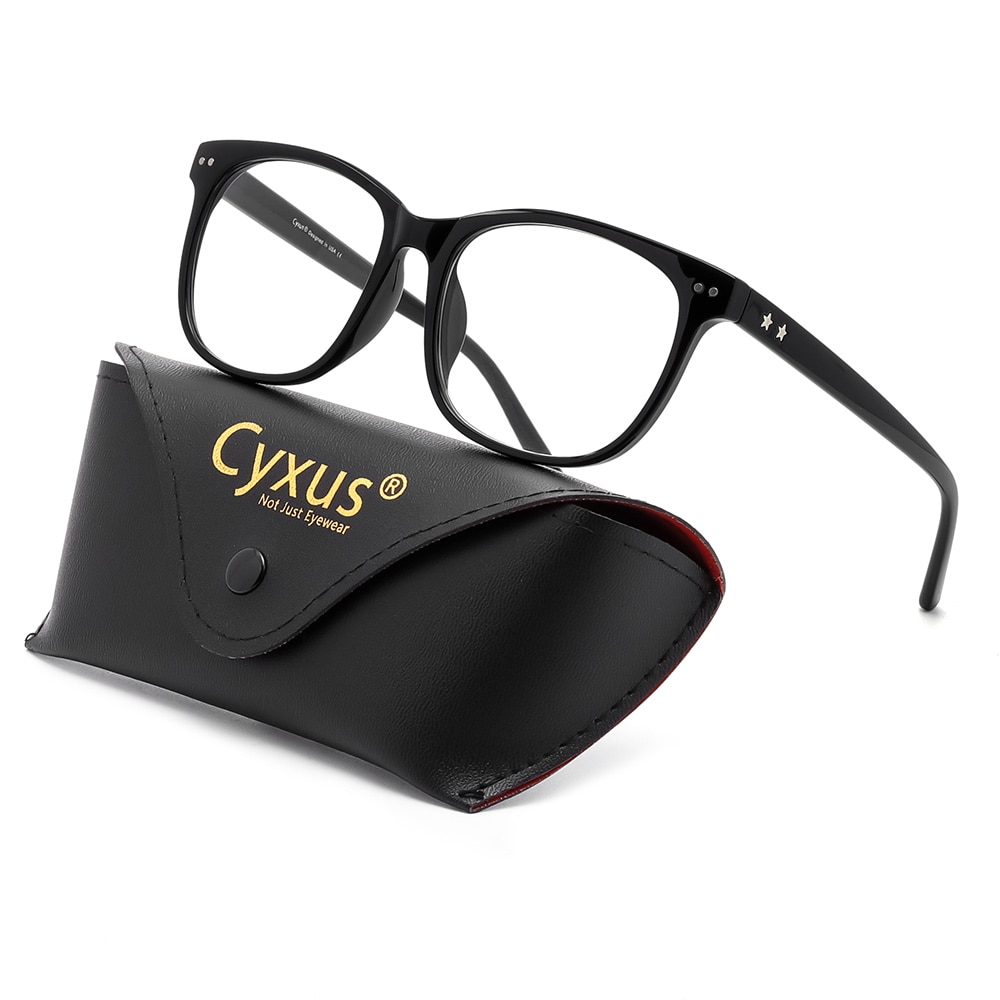 Cyxus, filtro de luz azul, gafas de ordenador, lentes antitensión, cristales transparentes, montura grande, gafas Unisex para hombres/mujeres 8081