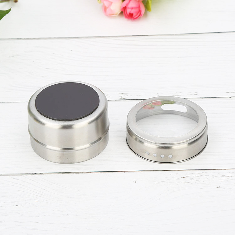 Magnetiska multifunktionella kryddförvaringsformar rostfria kryddburkar med magnet på kylskåpsspray 1pc