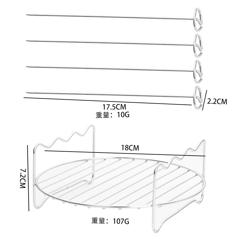Lucht Friteuse Roestvrijstalen Bakplaat & Stoomrekken Lucht Friteuse Gereedschap Bakvorm Bbq Gril Bakpan Accessoires Kookgerei: Black