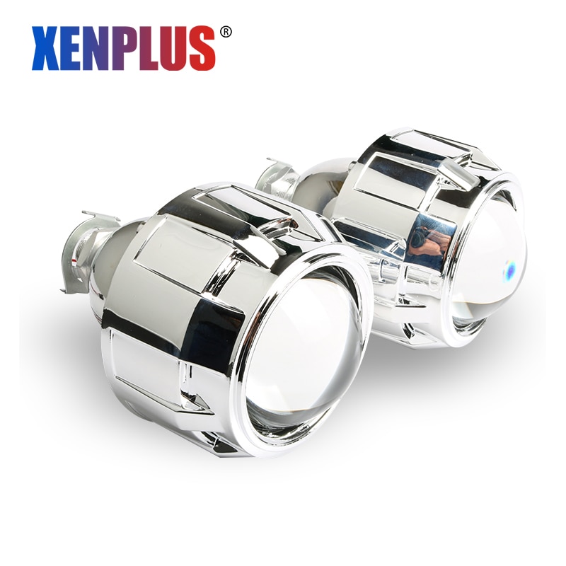 Xenplus 2pcs 2.5 inch Projector Lens HID Bi Xenon light H1 Headlight With Bezel Shrouds H4 H7 Socket DIY Car light car-styling