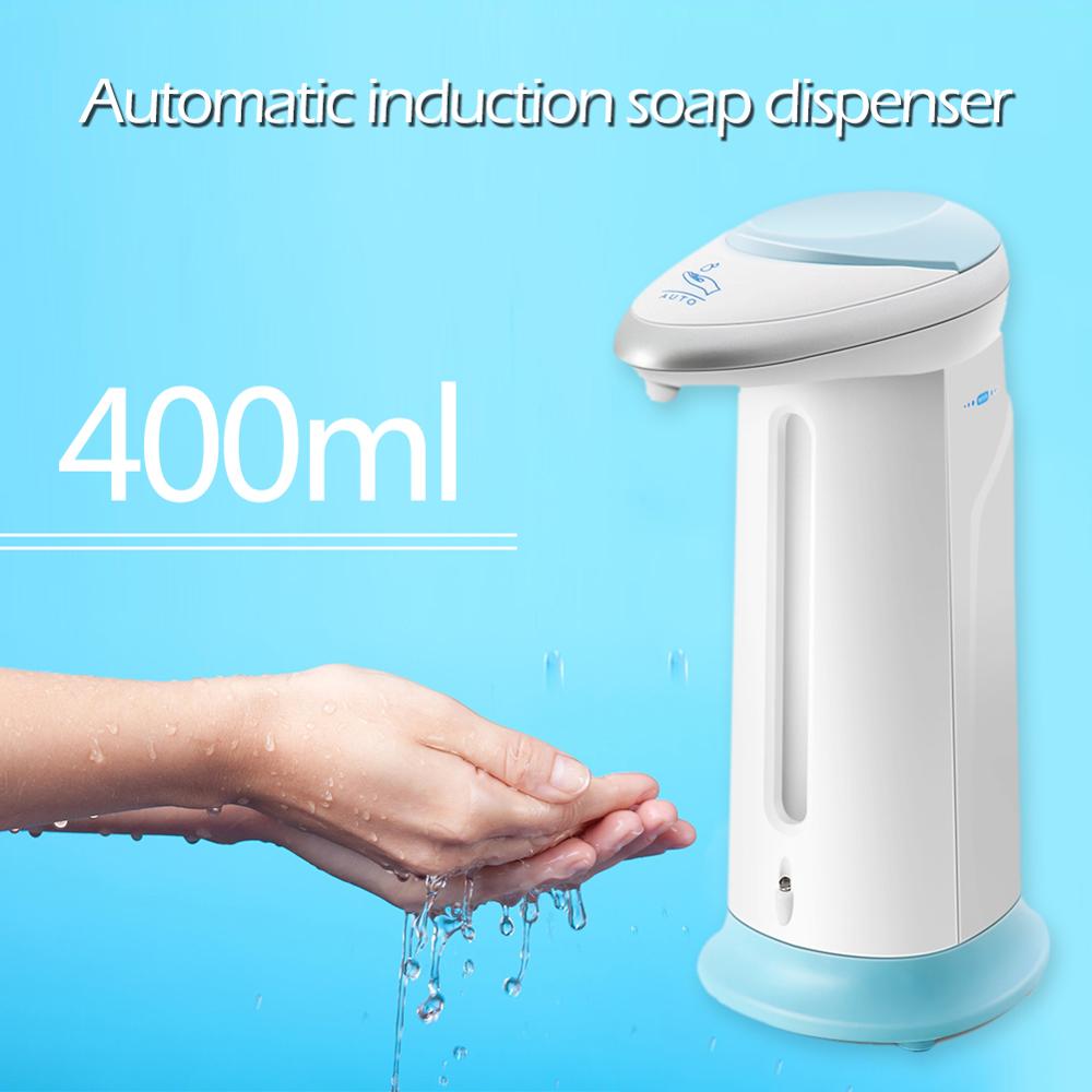 Dispensador automático de jabón líquido de 400ml, Sensor inteligente, recipiente para lavar las manos, conjunto de accesorios para el baño y la cocina del hogar: Marfíl