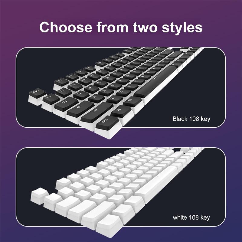 RGB Double Leather Milk Pudding Keycap With Keycap Translucent Pbt Frosted Personality Mechanical Keyboard Keycap