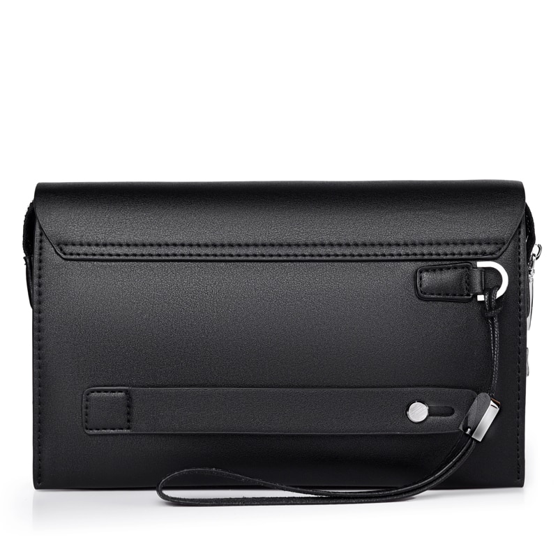 Pochette de jour à serrure codée pour hommes, sac à main antivol de grande capacité, Long portefeuille pour téléphone iPad, mini support, noir et marron