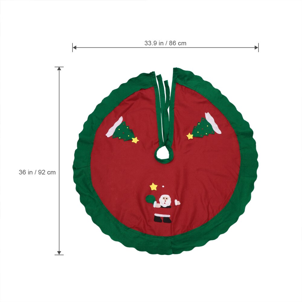 86cm jul hus rund tre skjørt med julenissen mønster juletre sirkel bunndeksel juletre pynt dekorasjon