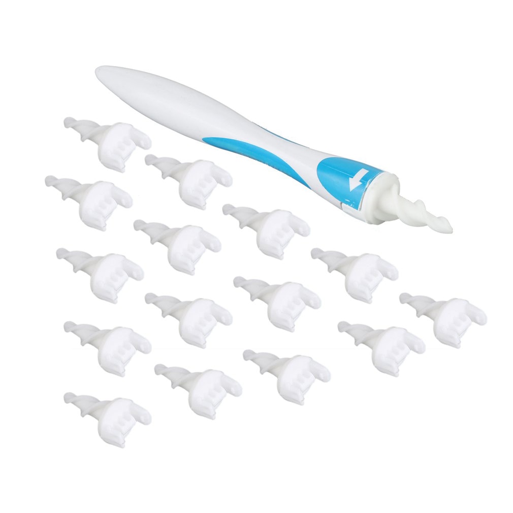 16 Tips Rotating Ear Cleaner with Soft Silicone Tips Safety Remove the Earwax Tool Simply To Grab And Extract Earwax