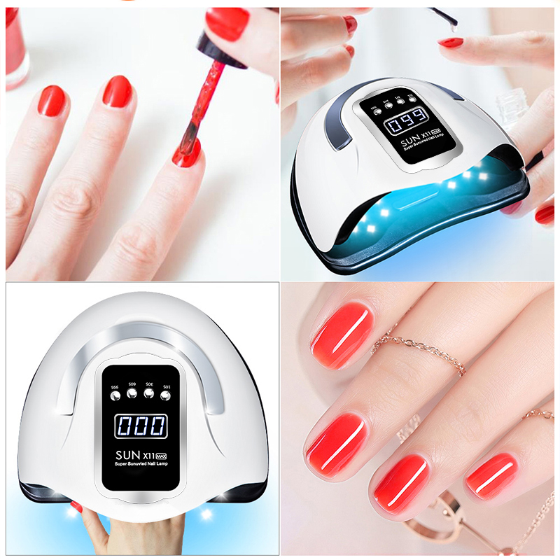 66leds sol x11 max unha polonês gel secagem lâmpada 132w com sensor de movimento profissional lâmpada do prego seco para manicure unhas ferramentas