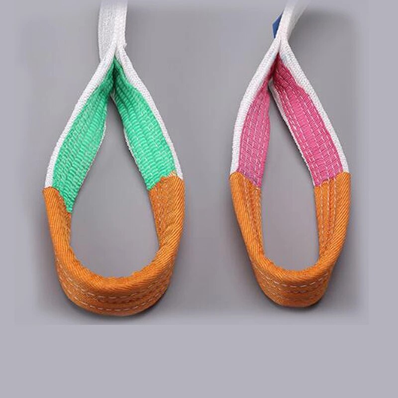 Lifting Belt 2T Flat Lifting Webbing Sling Industrial High Strength Cargo Hoisting Belt Webbing Tape Belt Sling Fabric Strap