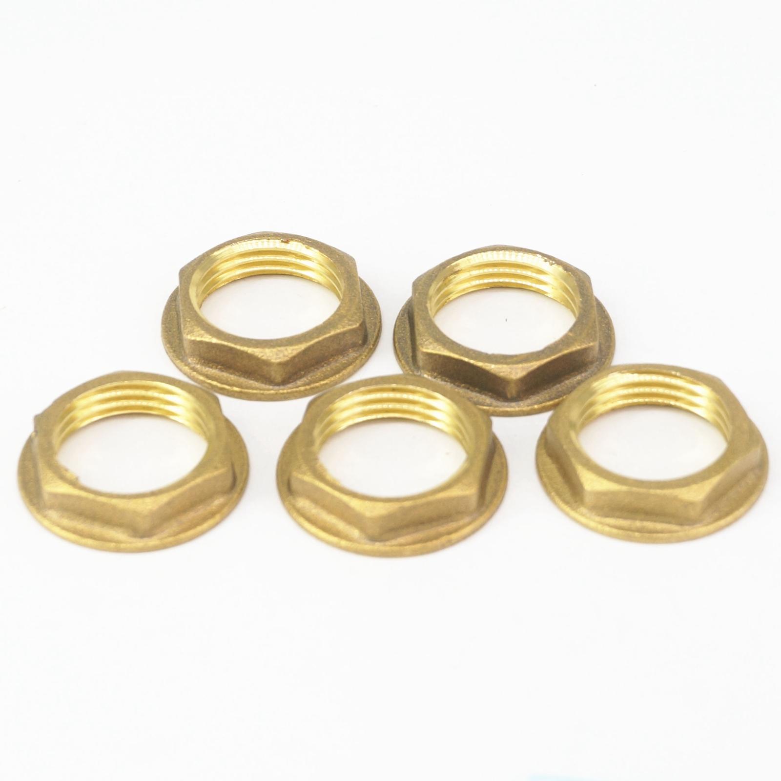 LOT 5 1/4" 3/8" 1/2" 3/4" 1" BSP Female Brass Pipe Fitting Hex Lock Nuts With Flange Water Tank Fitting