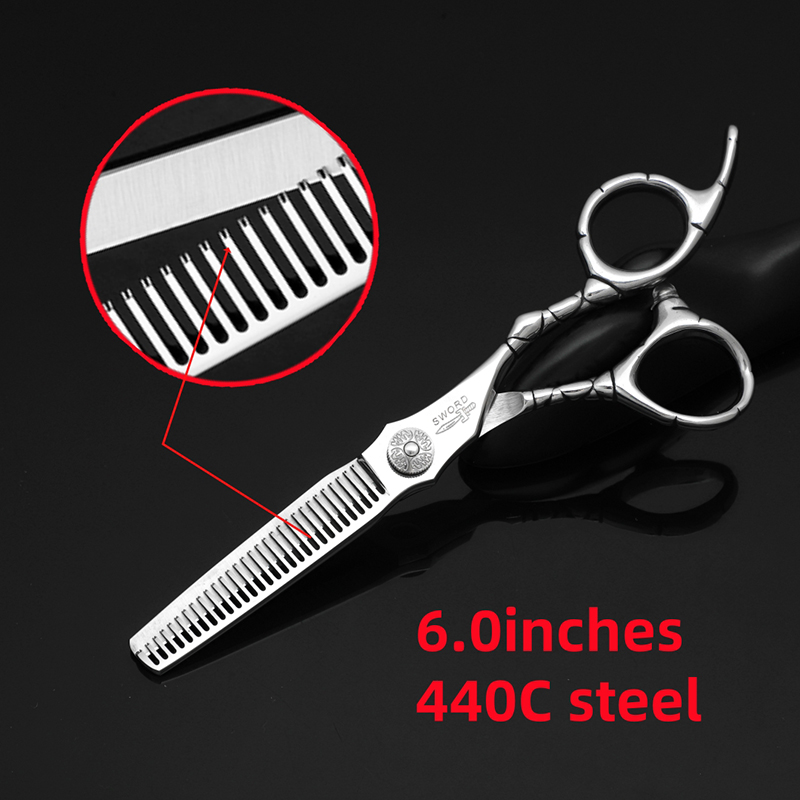 Kappersgereedschap, kappersbenodigdheden, salonschaar, uitdunschaarset,  of 6.0 haarscharen van 7 cm.: Multi