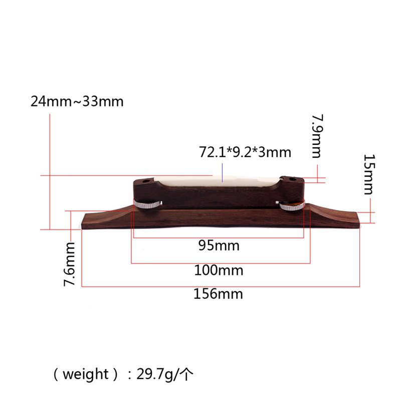 Archtop Gitarre Palisander Brücke Mit Knochen Sattel Gitarre Brücke Teile