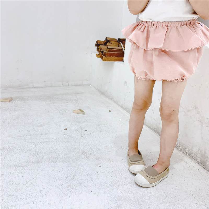 Børnetøj sommerprodukter piger koreansk version af bomuld og hør shorts baby pp bukser