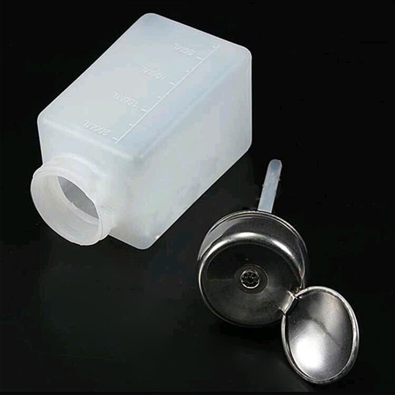 200ml flydende alkohol opbevaring flaske tryk neglelakfjerner dispenser pumpe flaske
