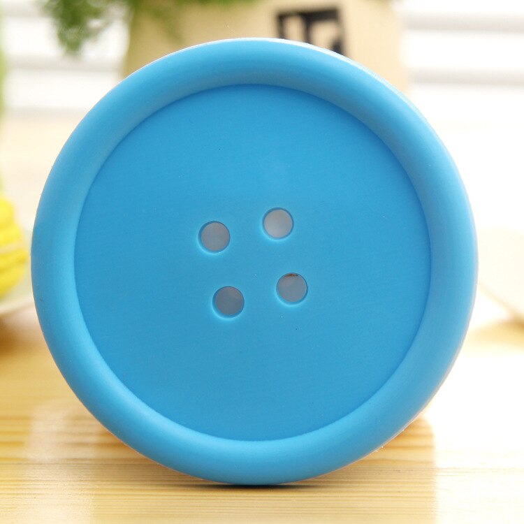 1 Pcs Knoppen Cup Pad Servies Siliconen Cup Pad Coaster Placemats Cup Mat Eettafel Koffie Hittebestendige Keuken Tool: blue