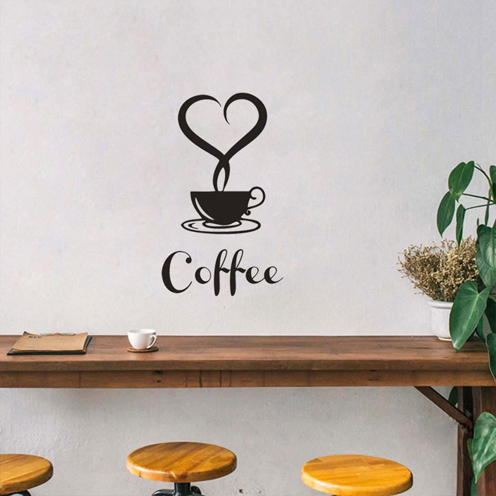 Coffee Shop Sticker Decal Cafe Cup Poster Vinyl Art Wall Decor Kitchen Oil-proof Anti-fouling Home Decoration Sticker