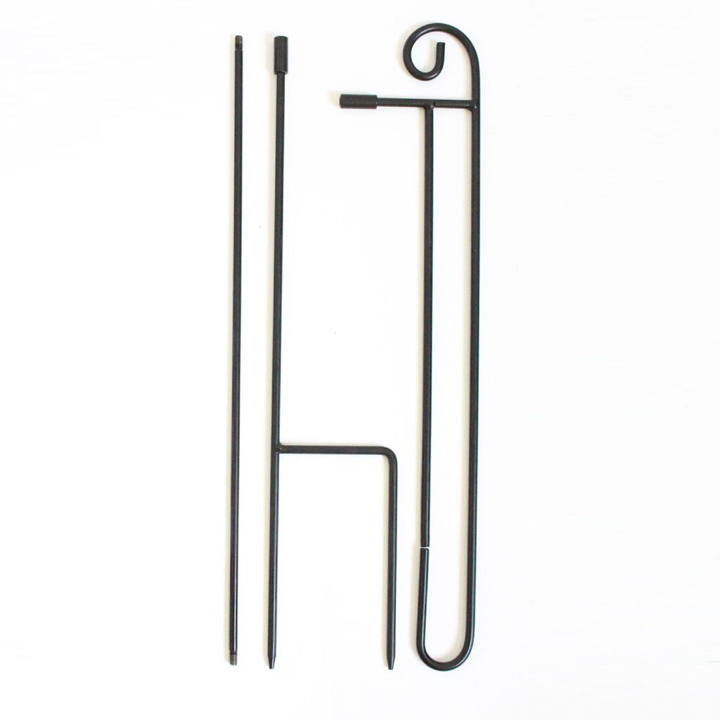 Iron Banners Accessories For Garden Flag Stand Flagpole Black Wrought Small Flag Stand Yard Garden Flag Pole Flag Holder Display