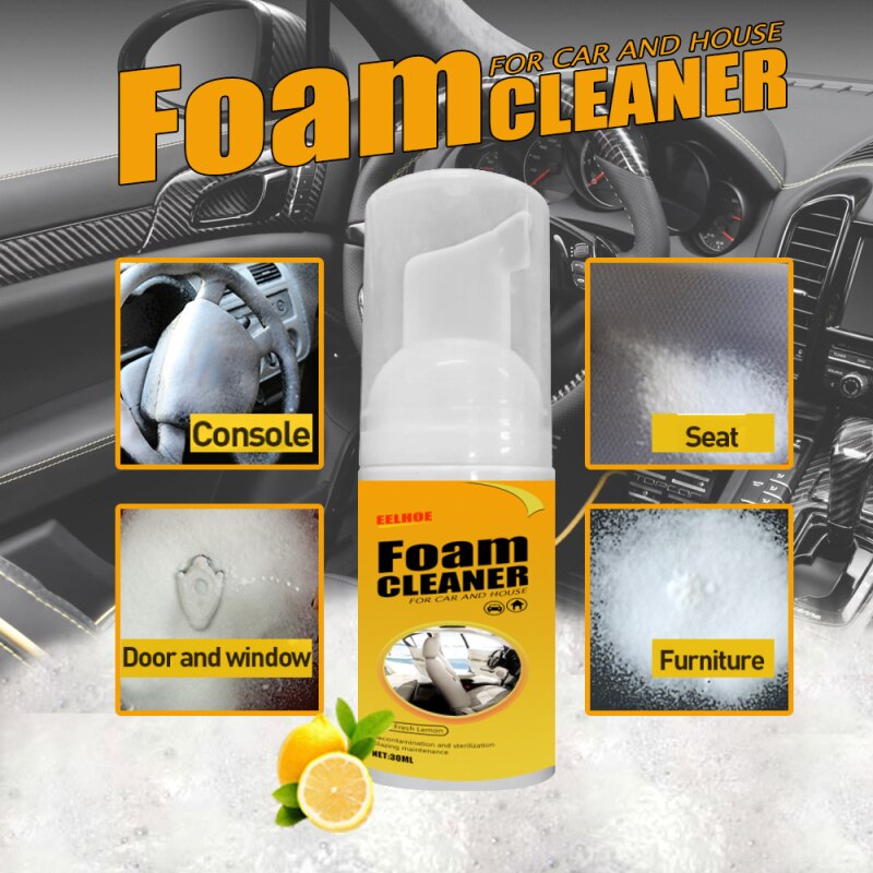 30ML Car Interior Cleaning Foam Cleaner Car Seat Interior Car Cleaner Auto Leather Clean Wash Multifunctional Foam Cleaner