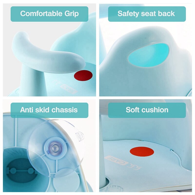 Bad Seat Baby Bad Seat Met Antislip &amp; Zachte Badmat, draagbare Peuter Baby Kind Bad Met Rugleuning