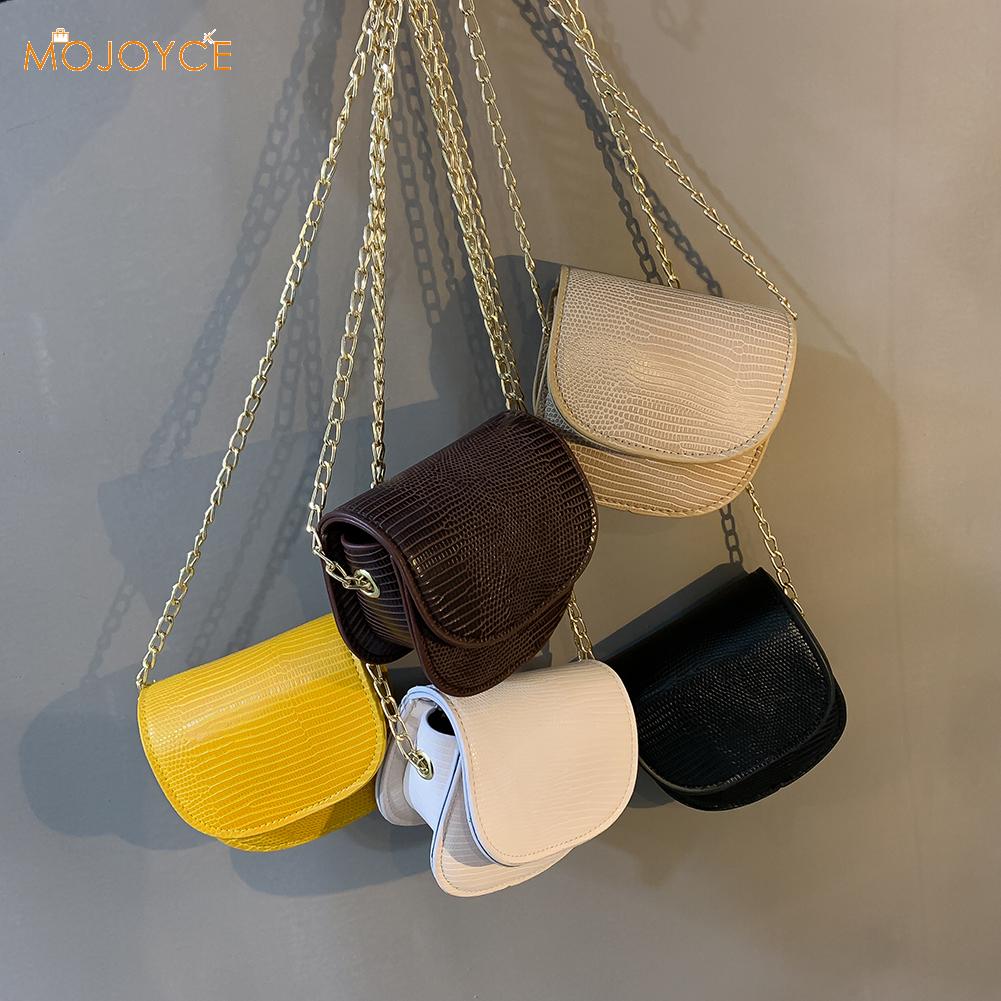Bolso bandolera Vintage informal de cuero para mujer, Bolso pequeño de hombro con solapa, cadena pura, bolso de mensajero