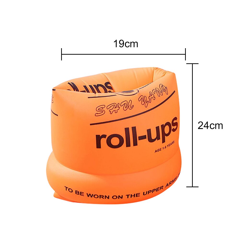 2pcs Adult Children Swimming Arm Rings Inflatable Pool Float Circle Sleeves Pool Buoys Armbands for Floating sleeve Swim Trainer: Orange