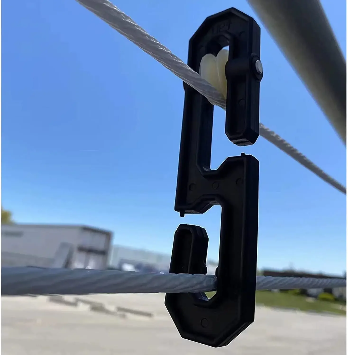 2PCS Plastic Aluminum Clothesline Separator Spreader Pulley S-Shaped Clothes line Splitter for Long Clothesline and Heavy Loads