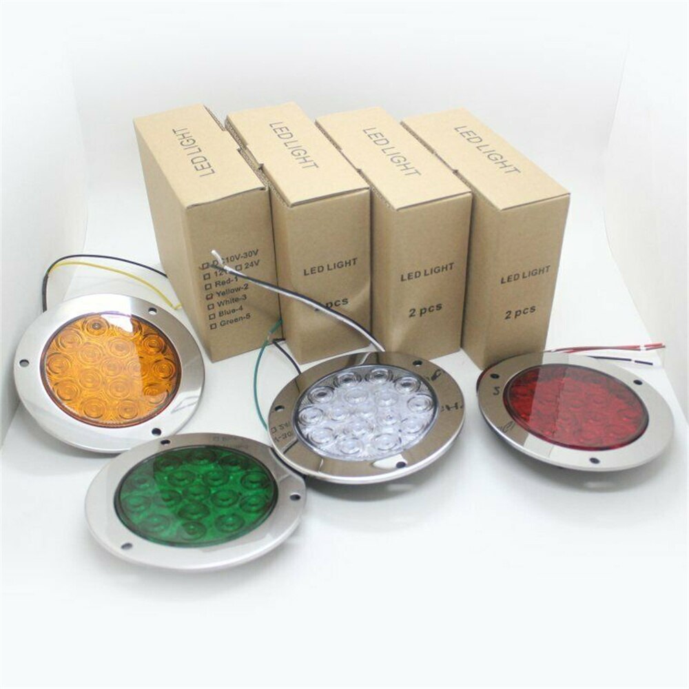 1PCS Green 16LED Taillights Trailer Rear Lights Trailer LED Lights 24v Truck Tail Light LED Truck Rear Lights Tail Lamp