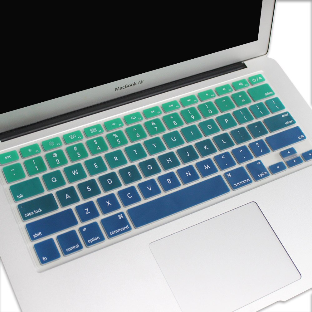 US Version Gradient Colors keyboard cover for macbook pro 13'' 15'' retina air 13 English rainbow cover keyboard Skin protector
