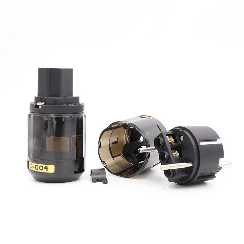 Par de enchufes de cable de alimentación de alta gama P004E + C004, rodio Platinum, EU