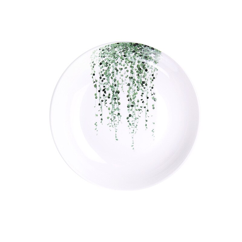 Nordisk stil planter mønster middag tallerkener hjem indretning mad retter ins bordservice keramisk blad plade hjem frugt skål: C